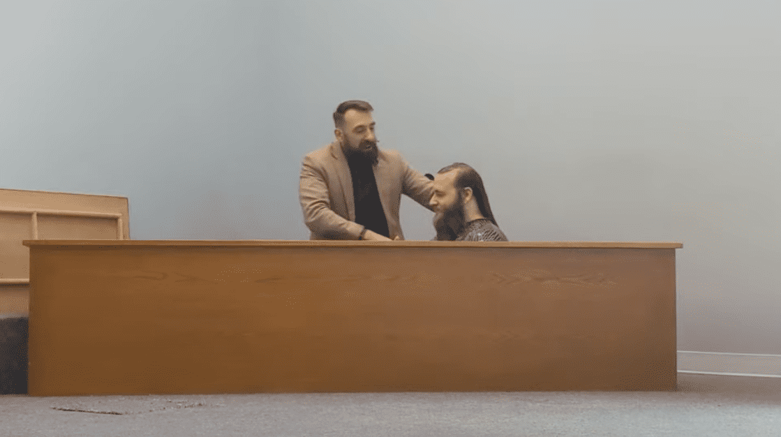 a man being baptized