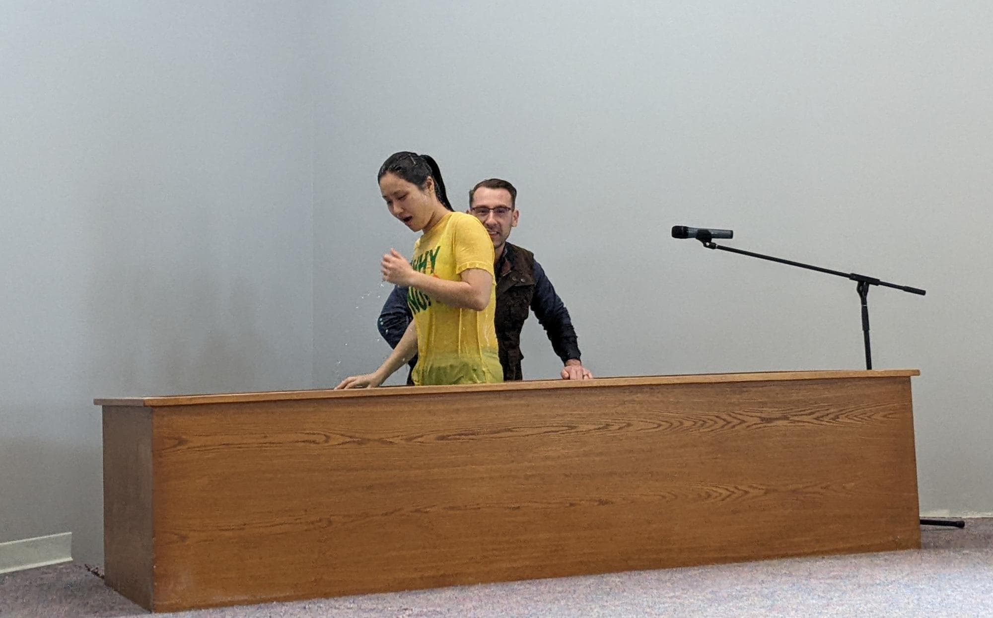 a woman being baptized